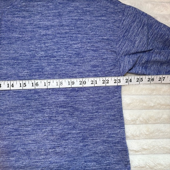 4/25$ Z By Zella Heathered Blue Crew Neck Long Sleeve Athletic Top Womens Medium - Picture 5 of 7